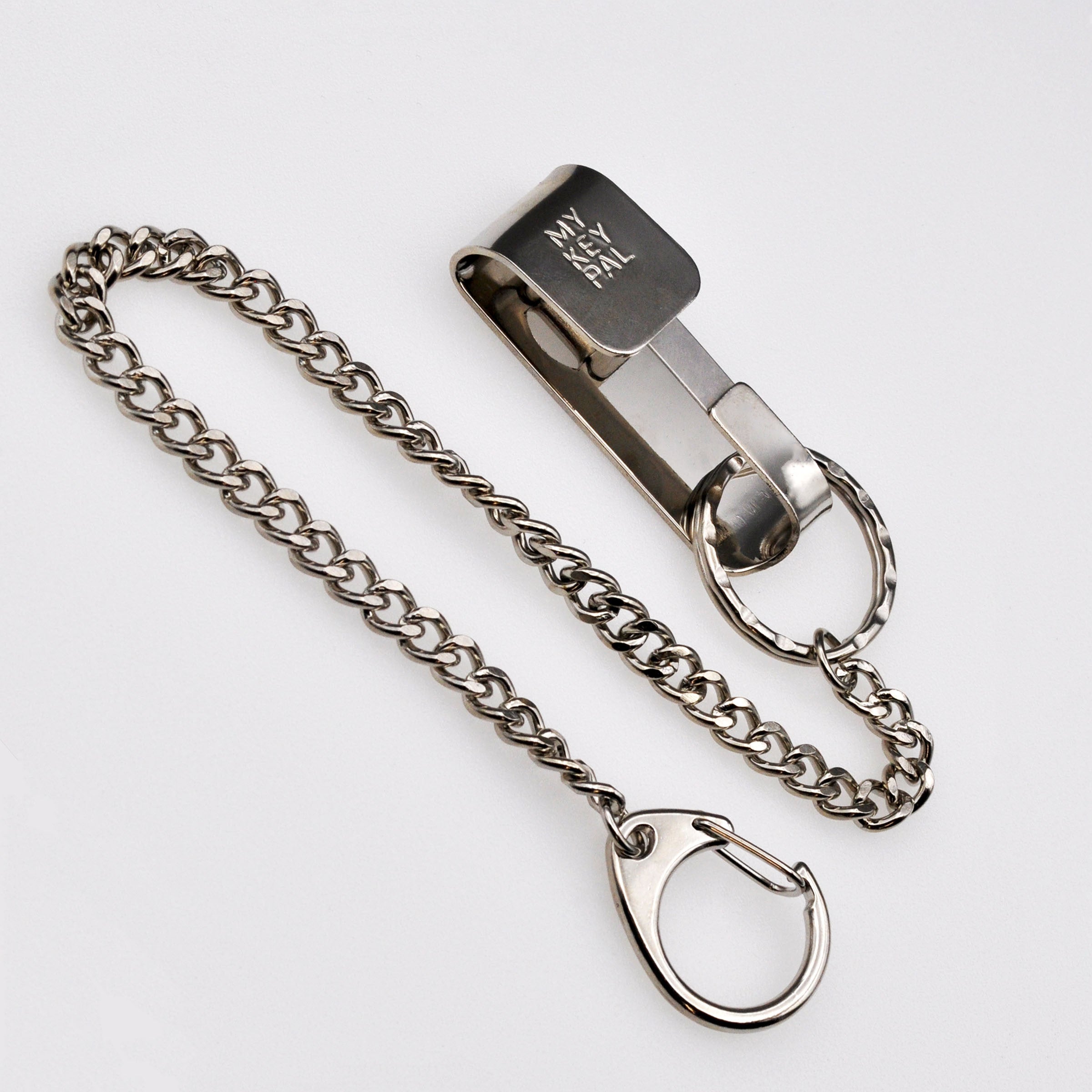Belt Key Holder Metal Keychain with Removable Keyring and Chain