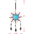 Sun Blue Glass and Copper Metal Wind Chime
