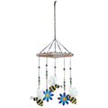 Bee Wind Chime Painted Metal, Beads and Driftwood