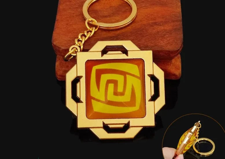 Genshin Impact Vision 'Liyue Geo' Keyring Metal Keychain