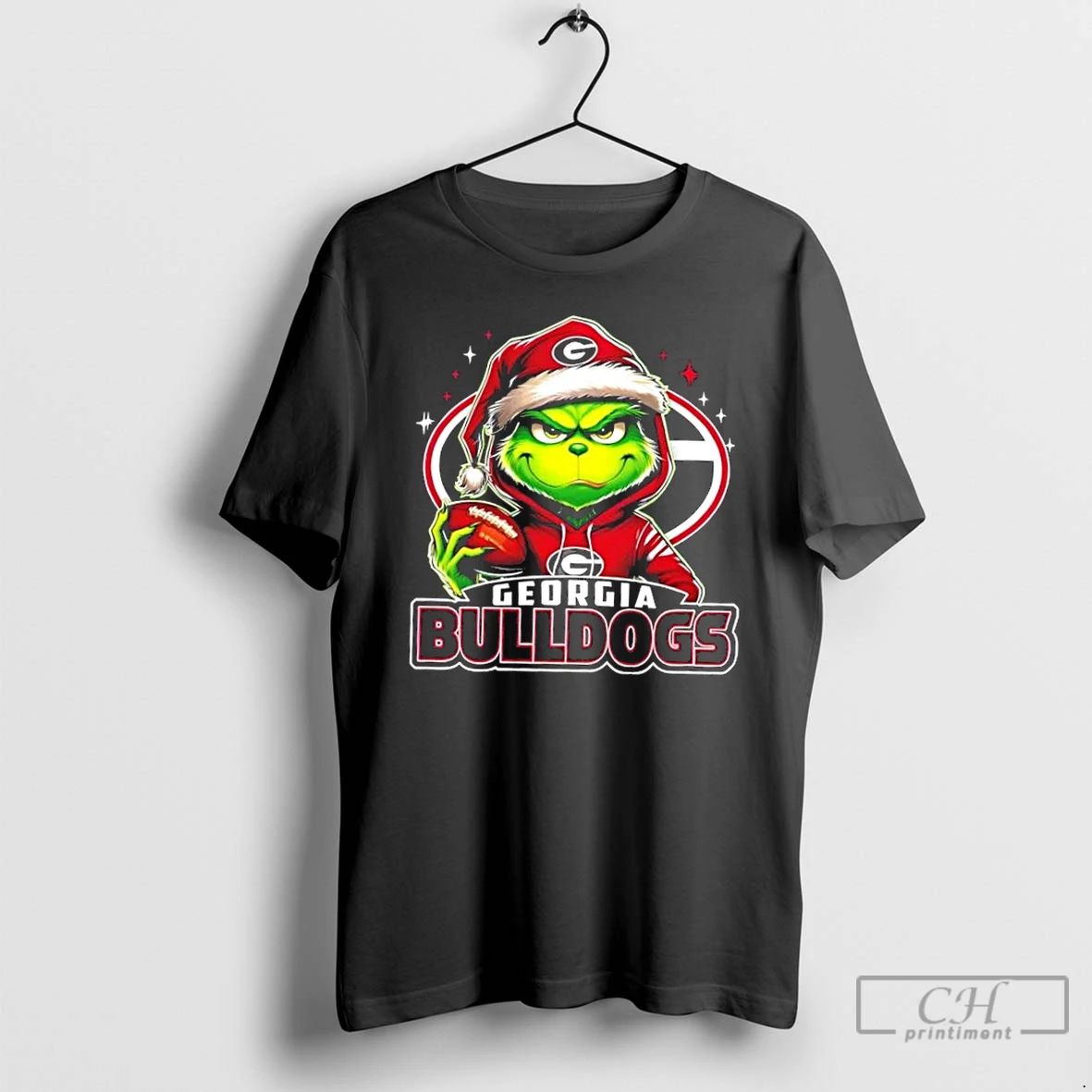 Premium Grinch Is Holding A Ball And Smiling At Georgia Bulldogs Fans Christmas T Shirts Unisex T-shirt, Sweatshirt, Hoodie, Long Sleeve Tee